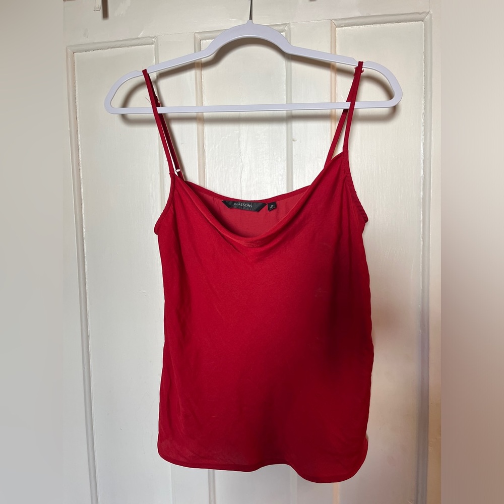 Glassons Red Silk Tank Top
